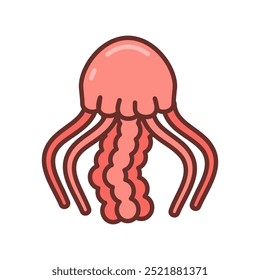 Jellyfish Filled Icons , Vector illustration