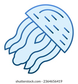 Jellyfish flat icon. Aquatic blue icons in trendy flat style. Medusa gradient style design, designed for web and app. Eps 10