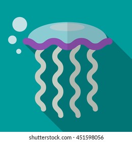 Jellyfish flat icon illustration isolated vector sign symbol