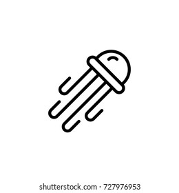 Jellyfish flat icon. Single high quality outline symbol of summer for web design or mobile app. Thin line signs of swimming for design logo, visit card, etc. Outline logo of diving