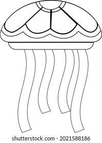 jellyfish with floral line elements