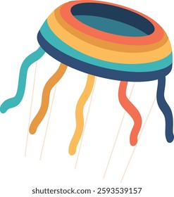 Jelly-fish flying kite vector illustration