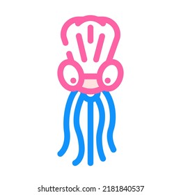 jellyfish form kite color icon vector. jellyfish form kite sign. isolated symbol illustration