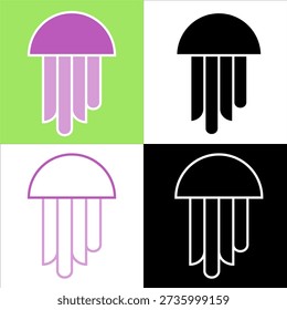 jellyfish geometric vector suitable for use as an icon or logo