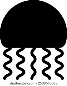 jellyfish glyph icon illustration vector