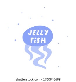 Jellyfish. Hand drawn vector illustration on white background.