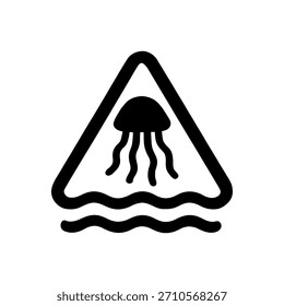 Icono De Advertencia De Peligro De Medusa Aislado Sobre Fondo Blanco