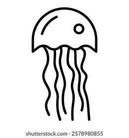 Jellyfish icon Black and white logo