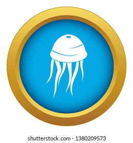 Jellyfish icon blue vector isolated on white background for any design