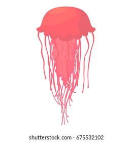 Jellyfish icon. Cartoon illustration of jellyfish vector icon for web isolated on white background