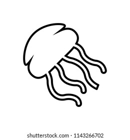 jellyfish icon. Decoration element. Isolated on white background. Flat design. Vector illustration.