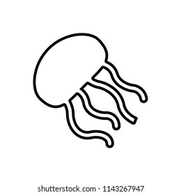 jellyfish icon. Decoration element. Isolated on white background. Flat design. Vector illustration.