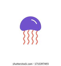 jellyfish icon flat design vector illustration. isolated on white background