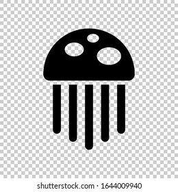 jellyfish icon flat vector on transparent background