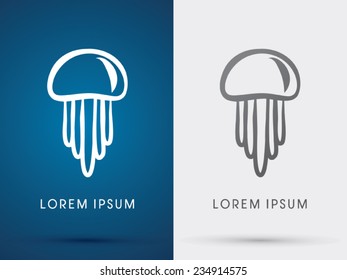Jellyfish icon, graphic, symbol, logo, Vector.
