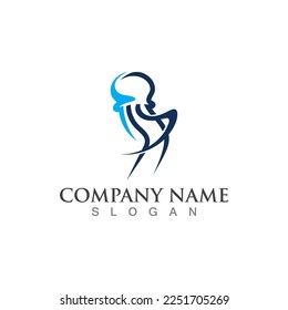Jellyfish icon illustration design, simple logo template vector