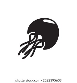 Jellyfish icon illustration design, simple logo template vector