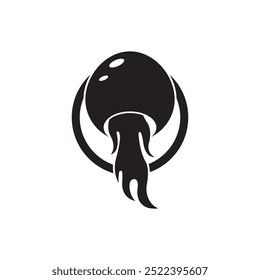 Jellyfish icon illustration design, simple logo template vector