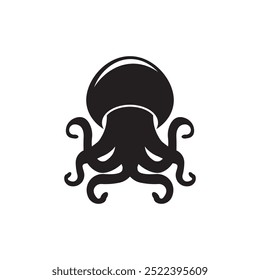 Jellyfish icon illustration design, simple logo template vector