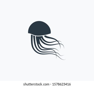 Jellyfish icon isolated on clean background. Jellyfish icon concept drawing icon in modern style. Vector illustration for your web mobile logo app UI design.