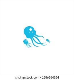 Jellyfish icon isolated on clean background. Jellyfish with child icon concept drawing icon in modern style. Vector illustration.