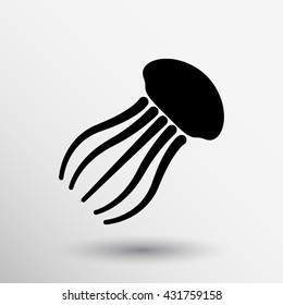 jellyfish icon isolated sign tentacles concept symbol element.