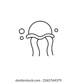 Jellyfish icon line art vector