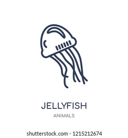Jellyfish icon. Jellyfish linear symbol design from Animals collection. Simple outline element vector illustration on white background.