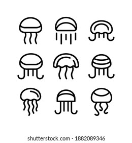 jellyfish icon or logo isolated sign symbol vector illustration - Collection of high quality black style vector icons
