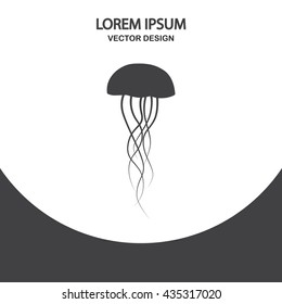 Jellyfish icon on the background