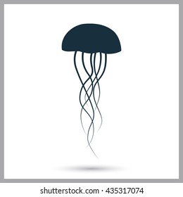 Jellyfish icon on the background