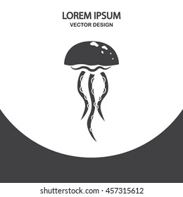 Jellyfish icon on the background