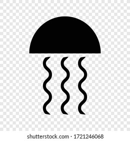 Jellyfish icon on transparent grid