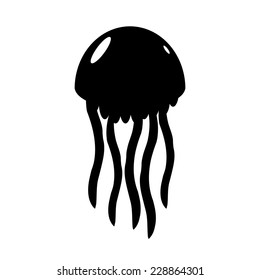 Jellyfish icon on white background. Vector illustration.