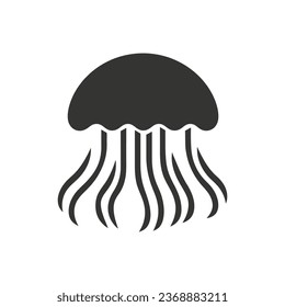 Jellyfish Icon on White Background - Simple Vector Illustration