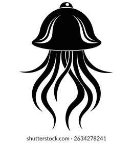  Jellyfish Icon on white background
