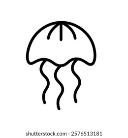 Jellyfish icon Outline vector for web ui