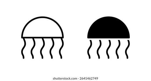 Jellyfish Icon Set suitable for marine life or beach themes.