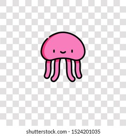 jellyfish icon sign and symbol. jellyfish color icon for website design and mobile app development. Simple Element from tropical collection for mobile concept and web apps icon.