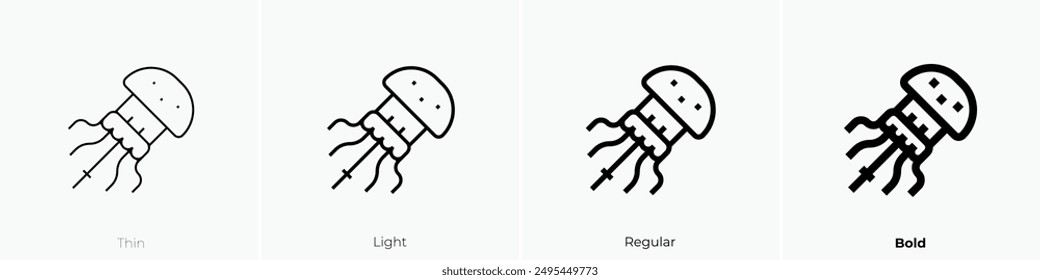 jellyfish icon. Thin, Light Regular And Bold style design isolated on white background