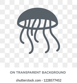 Jellyfish icon. Trendy flat vector Jellyfish icon on transparent background from animals collection.