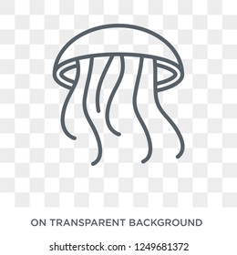 Jellyfish icon. Trendy flat vector Jellyfish icon on transparent background from animals collection. High quality filled Jellyfish symbol use for web and mobile