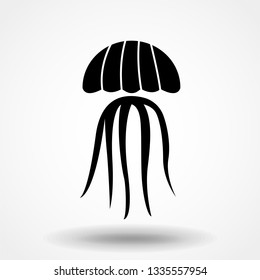 Jellyfish icon Vector. Event pictogram, flat vector sign isolated on white background. Simple Sign for mobile concept and web design. Vector illustration.