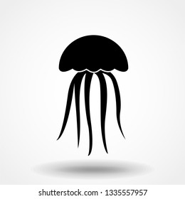 Jellyfish icon Vector. Event pictogram, flat vector sign isolated on white background. Simple Sign for mobile concept and web design. Vector illustration.
