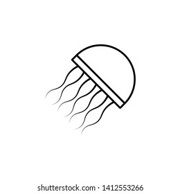 Jellyfish icon Vector. Flat vector illustration in black on white background. EPS 10