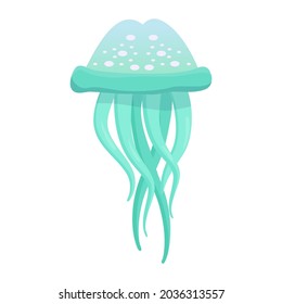 jellyfish icon. Jellyfish icon vector. Flat vector illustration in black on white background. 