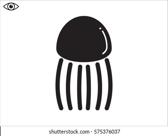 jellyfish, icon, vector illustration eps10