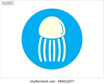 jellyfish, icon, vector illustration eps10