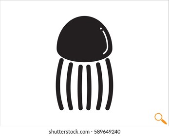 jellyfish, icon, vector illustration eps10