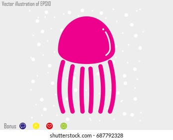 jellyfish, icon, vector illustration eps10